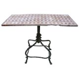 French Wrought Iron  and Intarsia -  Mosiaco Table