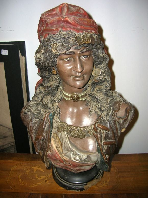Exquisite and detailed statue with beautiful patina. Unknown artist. Numbered on the inside of statue. South of France.