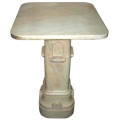 Italian Marble Pedestal Table, Porto Guaro Rosso