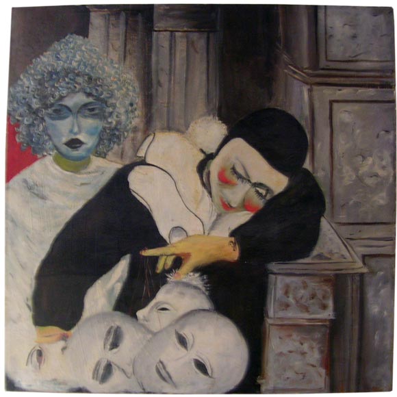 Pagliacci Veneziani Oil Painting For Sale