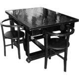 Austrian Secession Black Ebonized Table 
Four Chairs