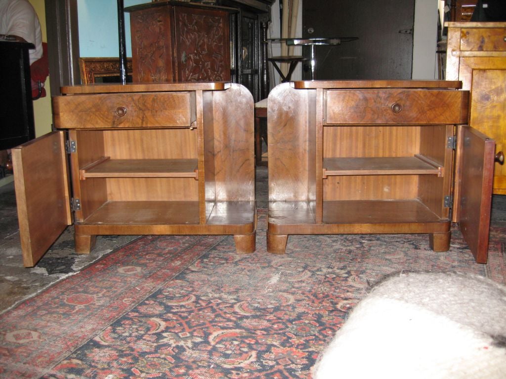 French 1940's veneer night stands