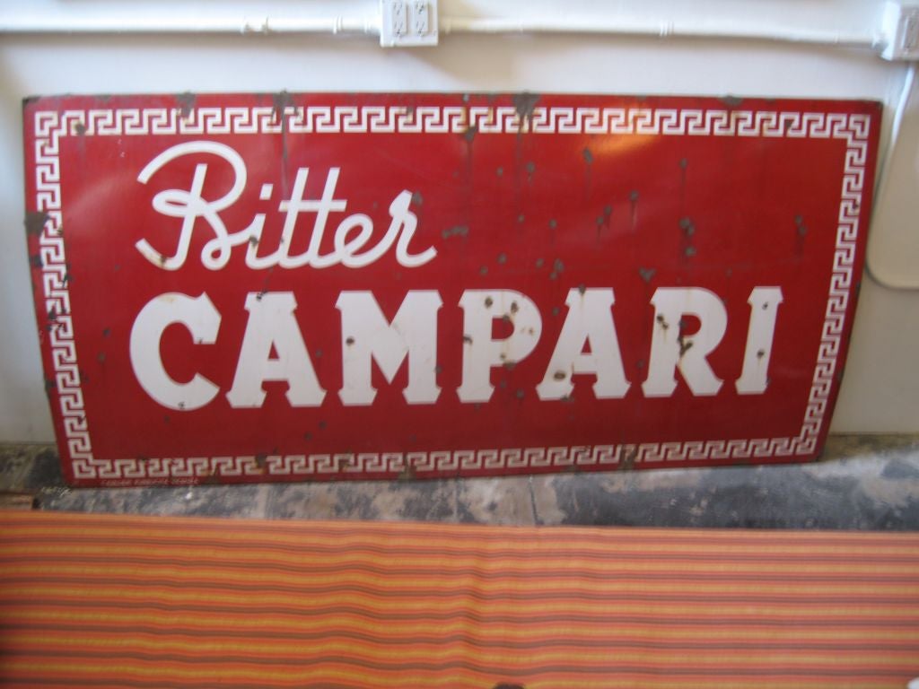 BIG METAL AD SIGN FOR BITTER CAMPARI FROM VICENZA
