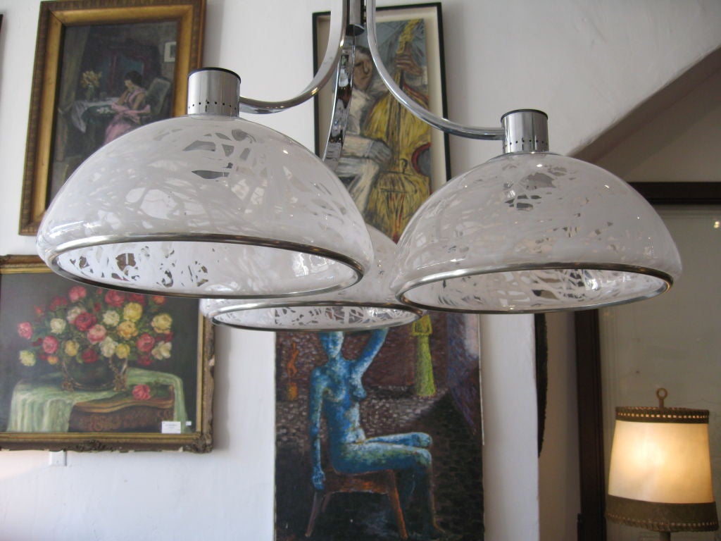 Mid-Century Modern Chandelier by S. T. L. for Lamperti For Sale