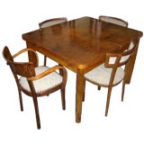 art deco dining table and four chairs