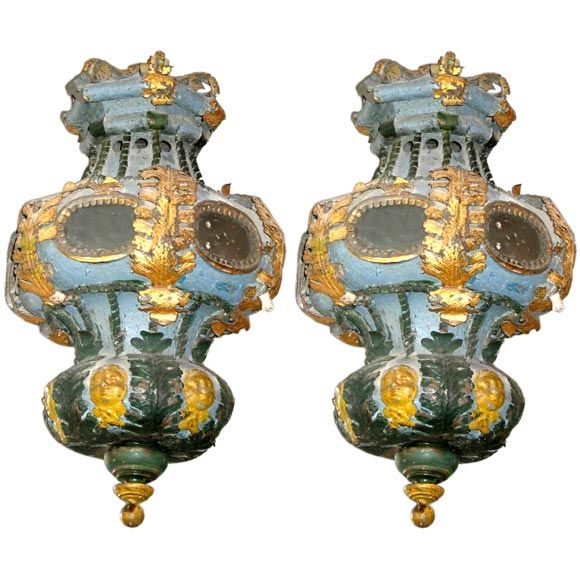 Pair of Venetian Lanterns For Sale