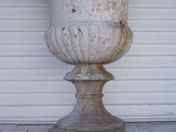 18th Century Cast Iron Urn from the Loire Valley with wonderful color