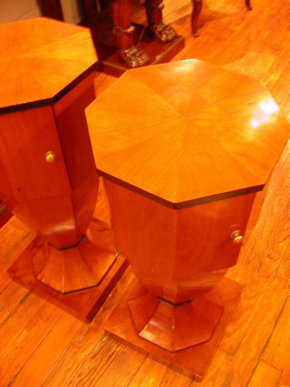 Pair Of Danish Neoclassic Walnut Pedestal Cabinets, Circa 1830.