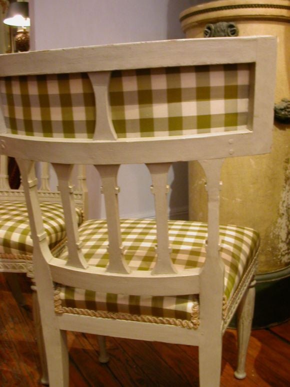 Wood Pair Of Swedish Gustavian Sidechairs For Sale