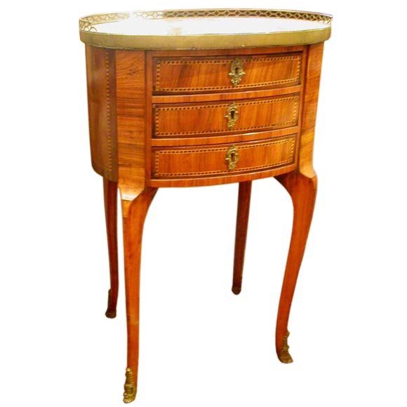 Transitional Satinwood Table Au Rognon For Sale