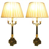 PAIR OF 19TH CENTURY NEOCLASSIC CANDELABRA MOUNTED AS LAMPS