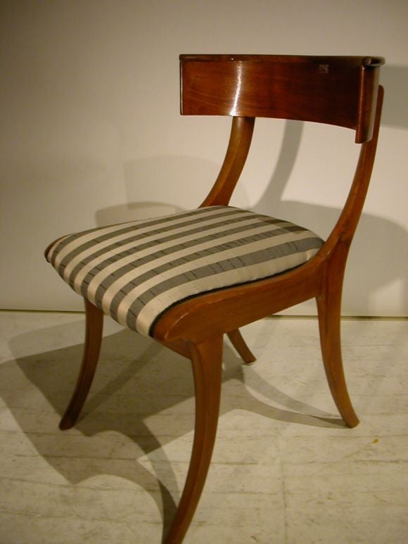 19th Century Pair Of Swedish Neoclassic Klismo Chairs For Sale