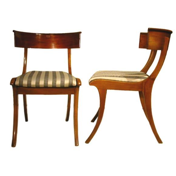 Pair Of Swedish Neoclassic Klismo Chairs For Sale
