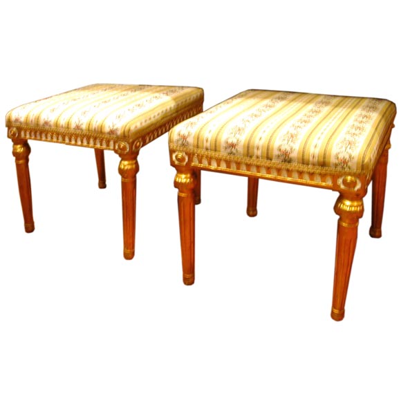 Pair Of Swedish Gustavian Stools For Sale