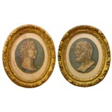 Pair Of Continental 19th Century Tapestry Portrait