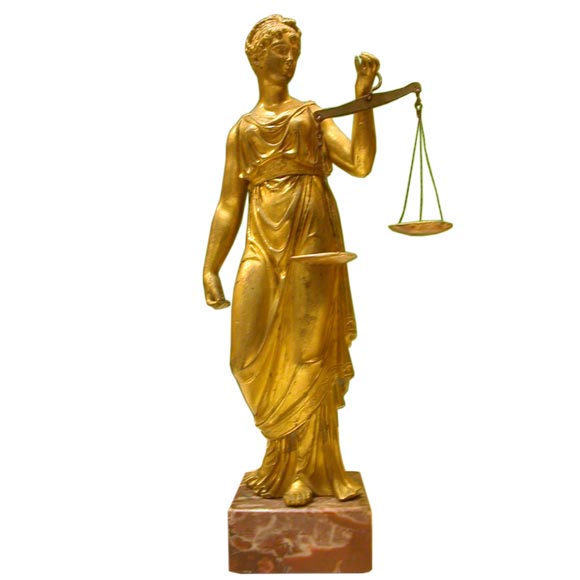 French Empire Ormolu Statue Of Justice For Sale