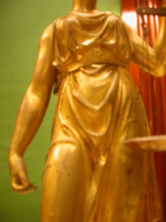 19th Century French Empire Ormolu Statue Of Justice For Sale