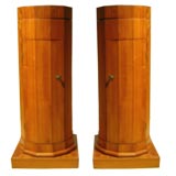 Pair Of Italian Fruitwood Pedestal Cabinets