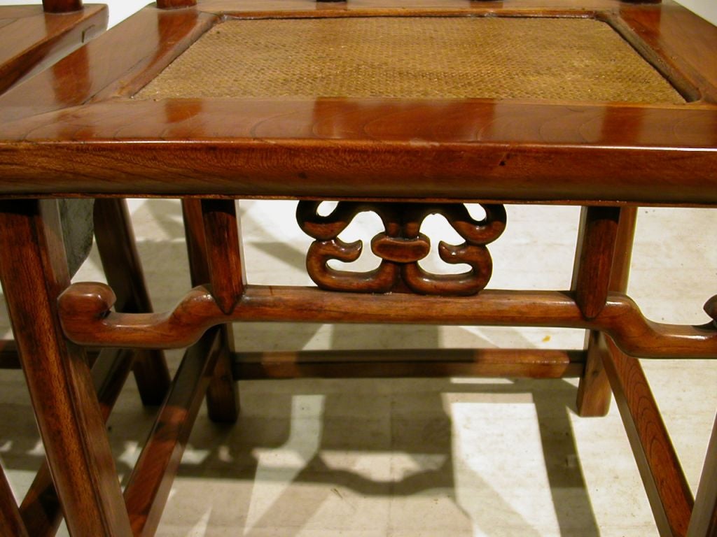 Set Of 4 Chinese 19th Century Elm Chairs