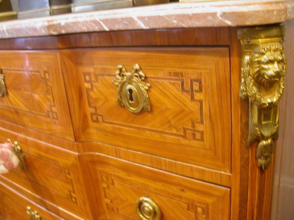 Transitional Tulipwood Rosewood & Parquetry Commode
