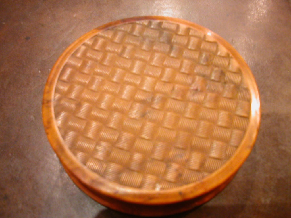 CONTINENTAL BURLWOOD BOX WITH TORTOISE SHELL INTERIOR