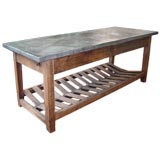 19th Belgian tailor's table with reclaimed zinc top