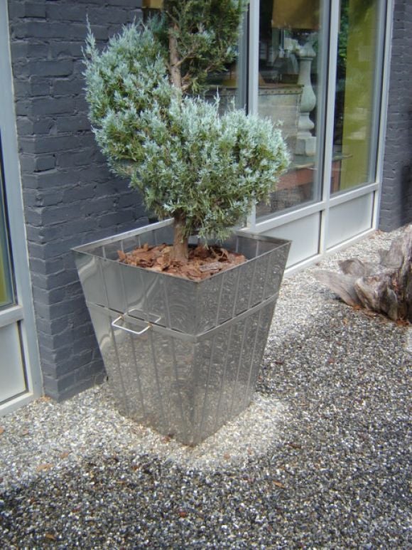 Large stainless steel planter