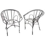 Pair of vintage wirework chairs