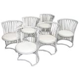 Set of 6 iron barrel chairs