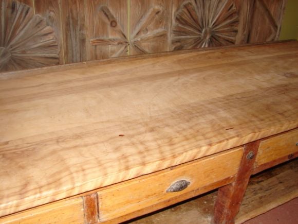 French Large baker's table on castors