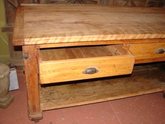 Wood Large baker's table on castors