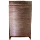 Antique Steel tambour roll-front book case