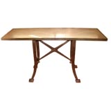 Industrial console table with stainless steel top