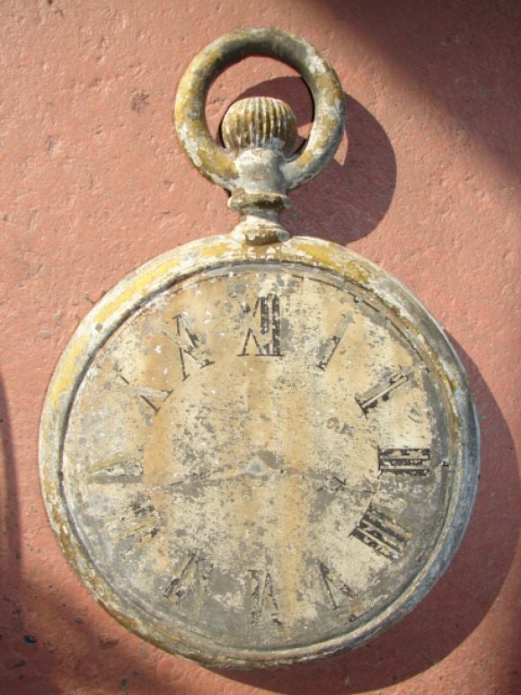 Beautifully constructed zinc pocket watch double sided trade sign.