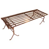 Slatted steel bench