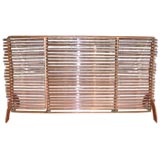 Vintage Copper and glass rod firescreen