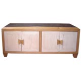 Oak and slate cabinet
