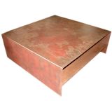 Large square steel coffee table