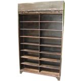 Antique Steel tambour screen front bookcase