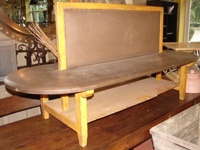 Double sided painted oval bench