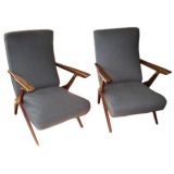 Pair of 1950's Italian rachet armchairs