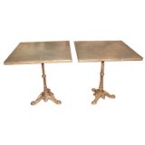 Vintage Pair of  zinc top bistro tables