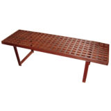 Danish teak latticework bench
