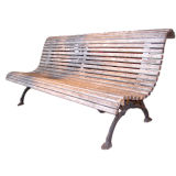Slatted wood garden bench
