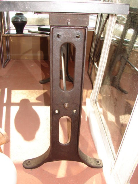 Iron Cast iron and bluestone console table