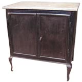 French industrial steel cabinet with marble top