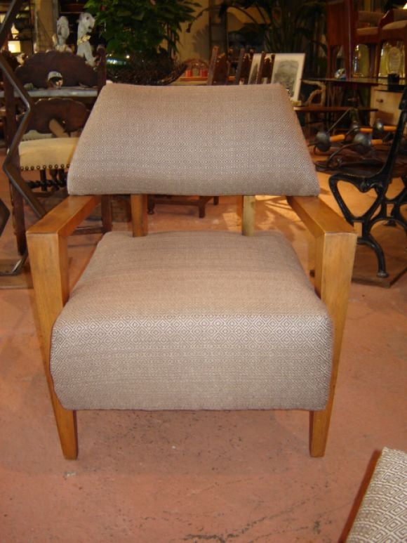 Pair of maple armchairs in the manner of Frank Lloyd Wright