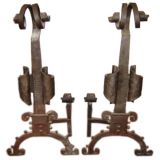 Pair of Large Scale Andirons