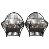 Vintage Pair of Heywood Wakefield rattan chairs