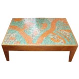 Abstract mosaic tile coffee table